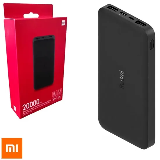 Carregador Portátil Xiaomi PB200LZM 20000mAh Global Preto