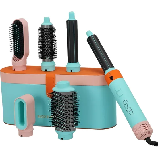 Kit Modelador de Cabelo Enzo Professional EN-4140B 6 Em 1 1400 W 220V - Azul