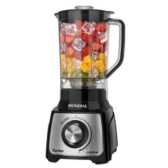 Liquidificador Mondial Turbo Inox L-1200 Bi 1200W 3L 220V