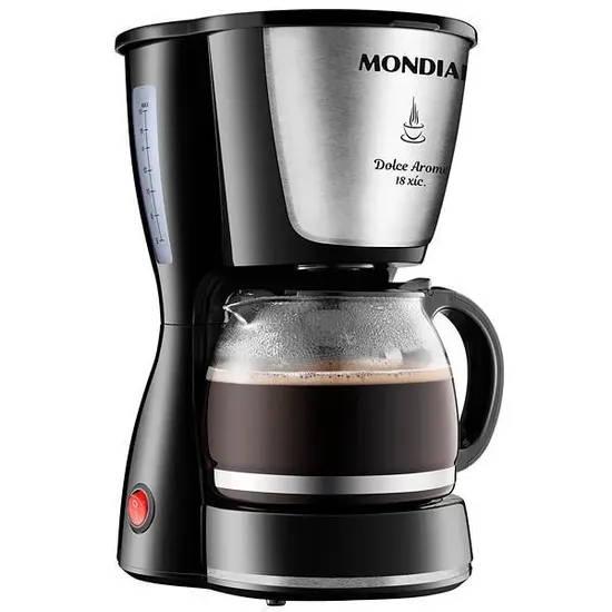 Cafeteira Mondial Doce Aroma Inox C-30-18X 550 Watts 127V ~ 60Hz - Preto/Prata