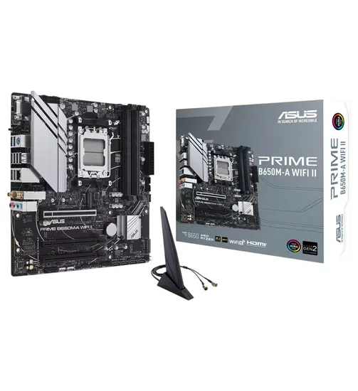 Placa-mãe Asus Prime AM5 B650M-A II M.2/ DDR5/ DP/ HDMI/ VGA/ USB 3.2