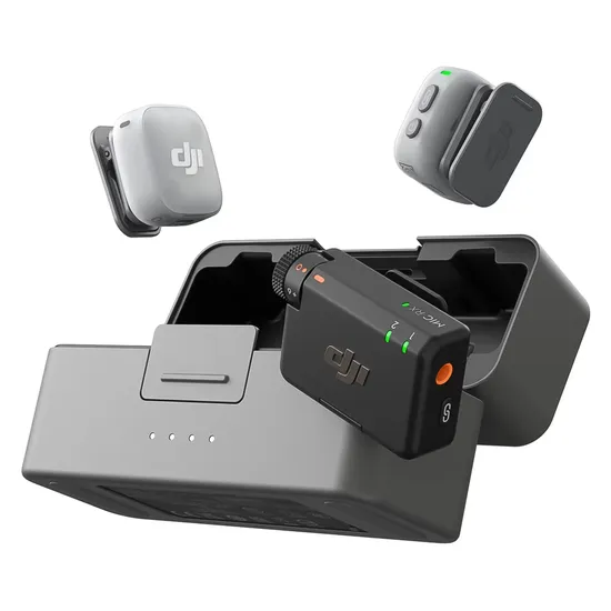 Microfone DJI Mini 2 (2 transmissores + 1 receptor + estojo de carregamento)