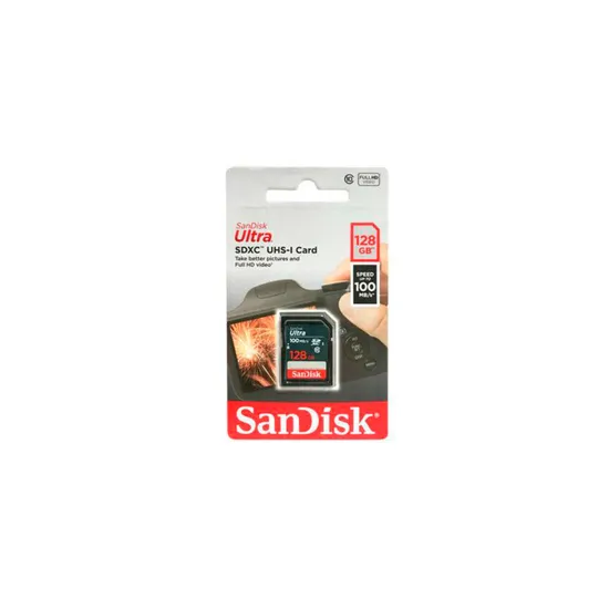 Cartão de Memória Sandisk Ultra SDXC 128GB 100MB/s Classe 10 - SDSDUNR-128G-GN3IN