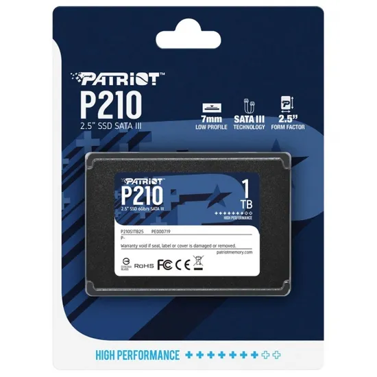 SSD Patriot P220, 128GB, 2,5", SATA 3, Leitura 550MB/s, Gravação 500MB/s, P220S128G25