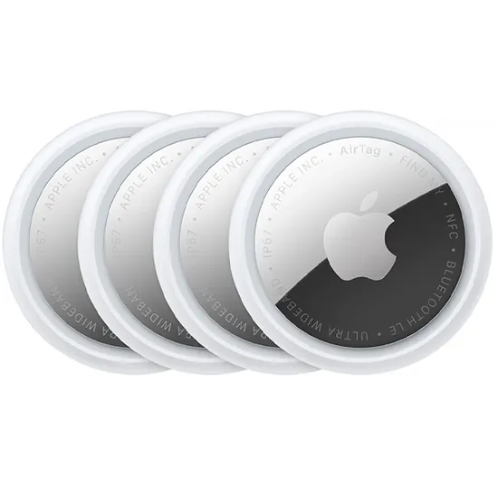Localizador Apple Airtag 2ª Geração A2937 MFEA4AM (2026) com Bluetooth - Prata/Branco (4 Unidades)