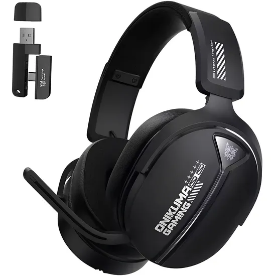 Fone de Ouvido Gamer Onikuma Gaming GT887 RGB Sem Fio - Preto
