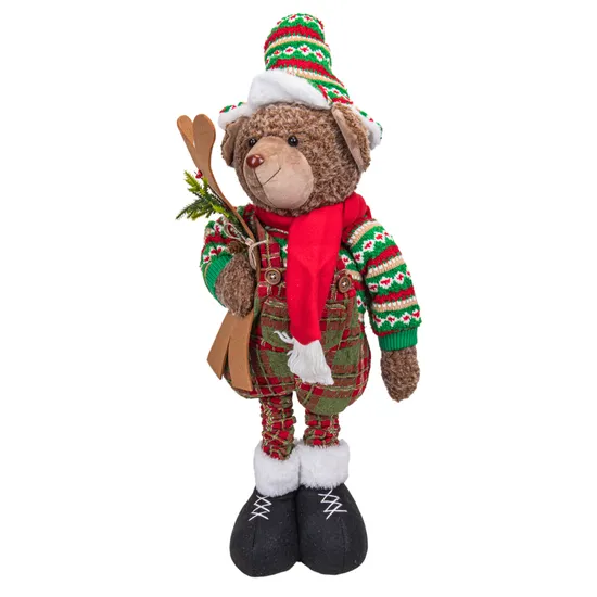 Boneca de Natal Urso com Chapéu Retrátil 56 A 96CM Verde