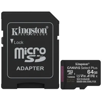 Cartão Micro SD 64GB Kingston Canvas C10 SDCS3