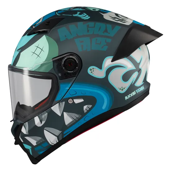 Capacete Axxis Fenix Angry Face C7 - Fechado - Tamanho XXL - Fosco