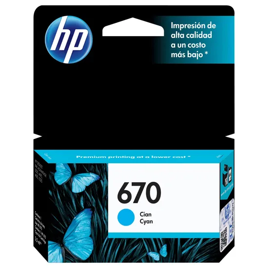 Cartucho HP 670 3,5ML Ciano - CZ114AL