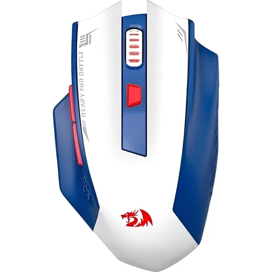Mouse Gamer Redragon Woki M994WBR Superleve Sem Fio - Branco/Azul