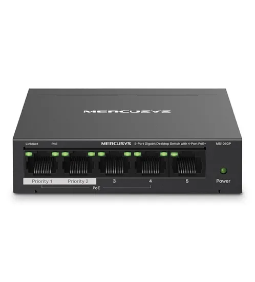 Hub Switch Mercusys 05P MS105GP 10/100/1000Mbps PoE+ 65W