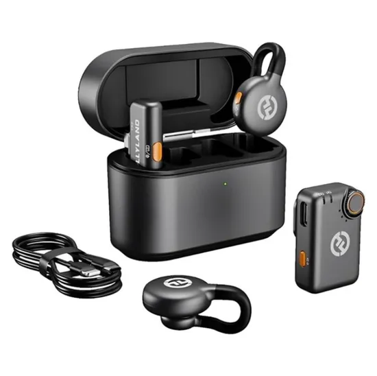 Microfone Lapela Hollyland Lark M2S Mini Combo Sem Fio para Smartphone - Preto (2TX+2RX)