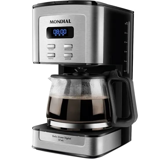 Cafeteira Elétrica Mondial Dolce Arome Digital C-44-32X-Sdi - 800W - 32 Xícaras - 110V/60HZ - Prata e Preto