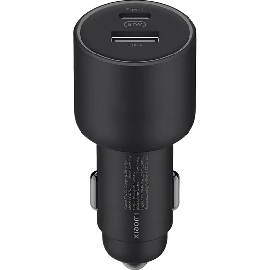 Carregador de Carro Xiaomi Carregador 67 W USB-A/USB-C - Preto