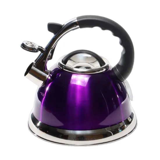 Chaleira Inox Fundo Duplo 3,2 Litros com Apito Gás e Indução Lilás