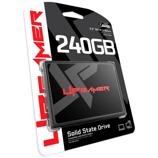 SSD Up Gamer UP500, 240GB, 2,5 polegadas, SATA 3, Leitura de até 500MB/s, Gravação de até 450MB/s