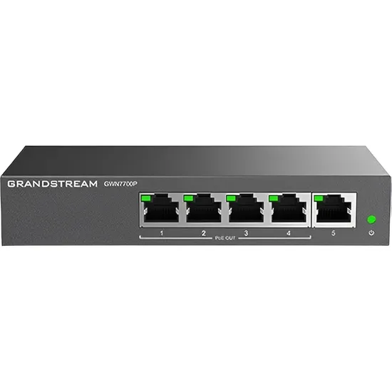 Switch Grandstream GWN7700P 5 Portas Gigabit Não Gerenciável - Preto