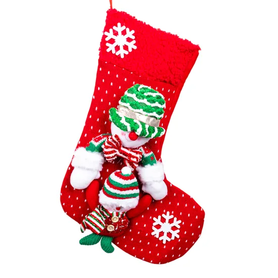 Meia Decorativa de Natal com Boneco de Neve 48CM