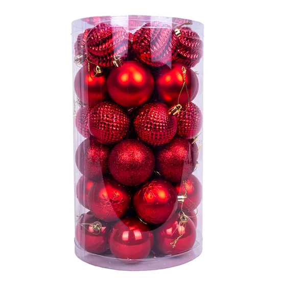 Bola de Natal com 41 Peças de 6 CM Vermelho