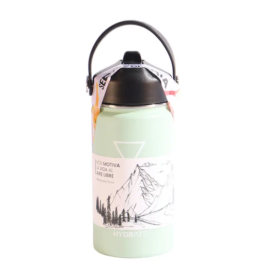 Garrafa Térmica Infantil Hidratante 355 ML Verde Pastel
