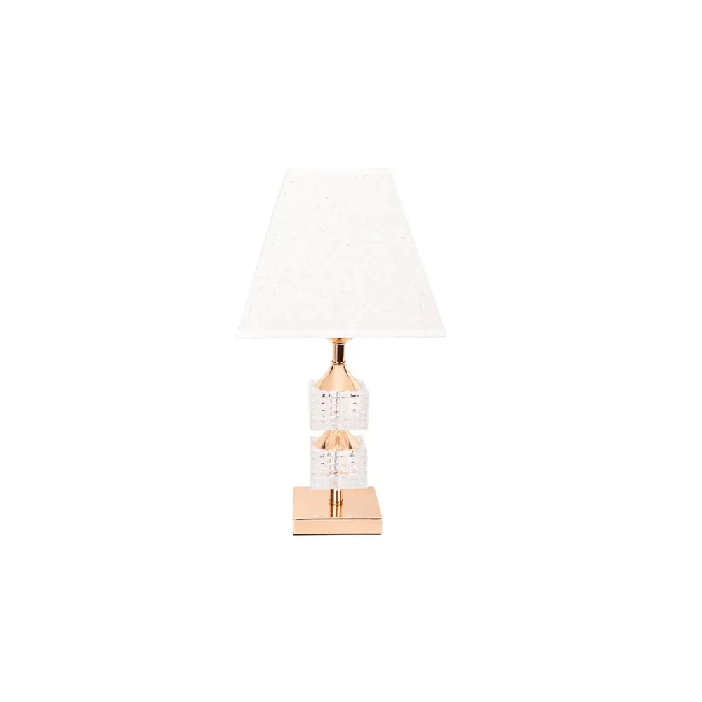 Abajur Decorativo Em Tecido Trançado com Base Metálica Cor/Grey