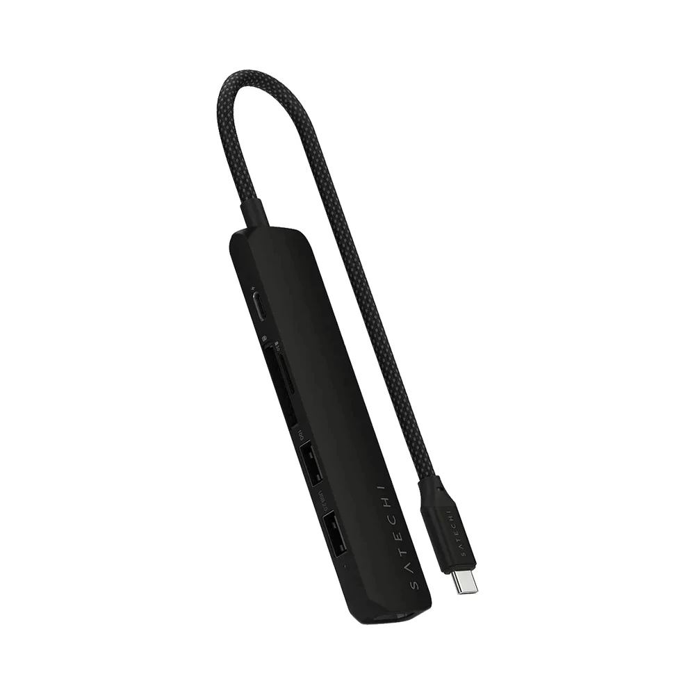 Adaptador Slim Multiport USB-C 6 em 1 Satechi ST-P6SK - Preto
