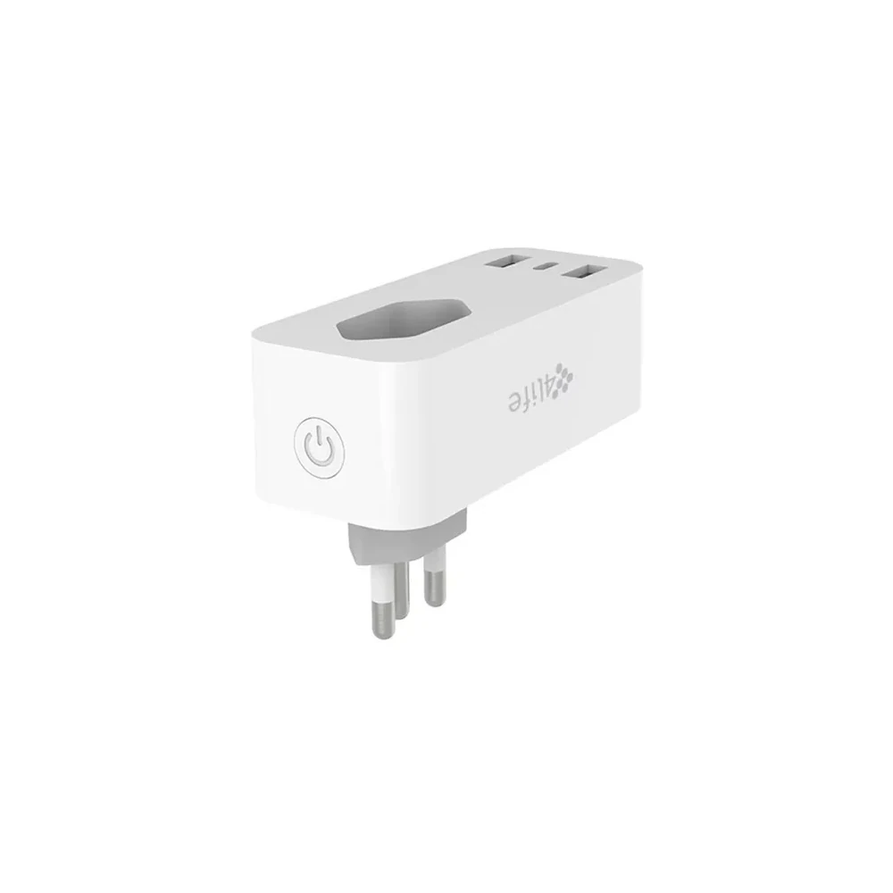 Adaptador para Tomada 4LIFE Wi-Fi Smart Plug Powerhub FLP10A3UBR - Wi-Fi - USB/USB-C - Bivolt - Branco