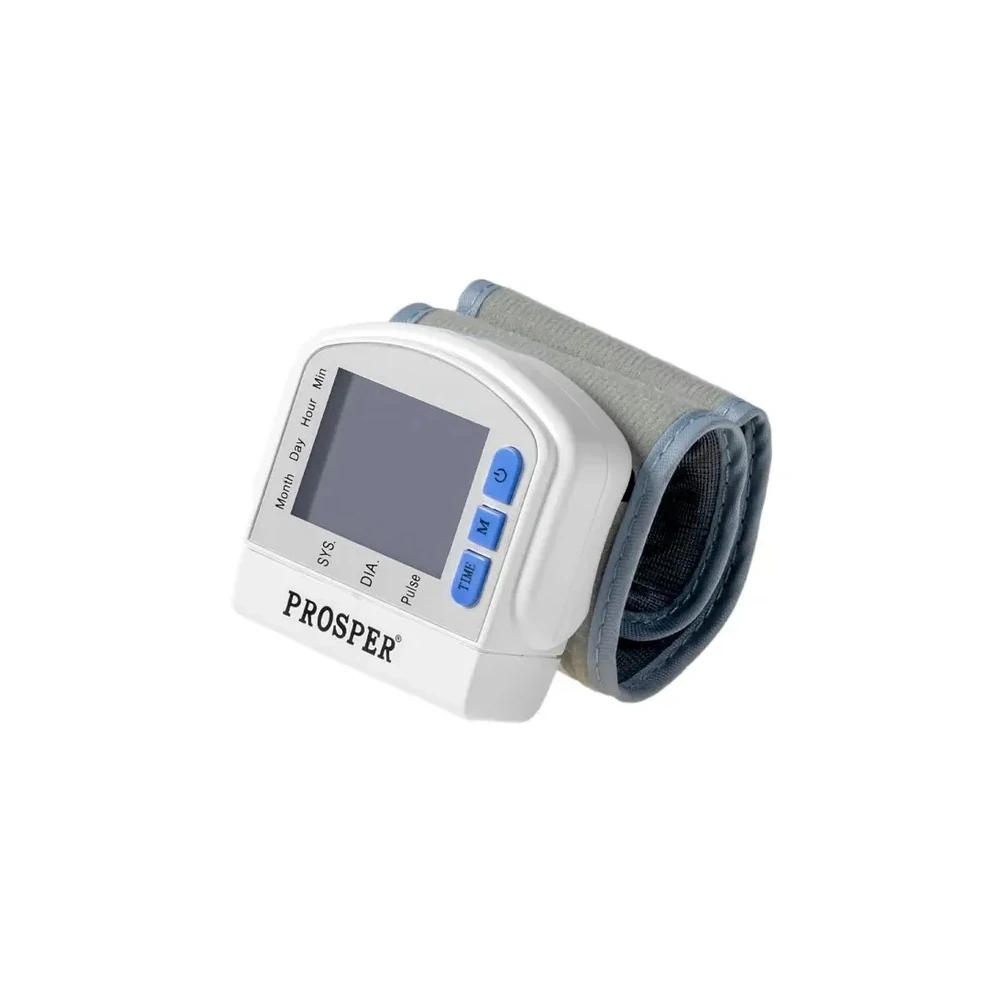 Aparelho de Pressão Digital para Pulso Prosper P-4513 Tela LCD - Branco/Cinza