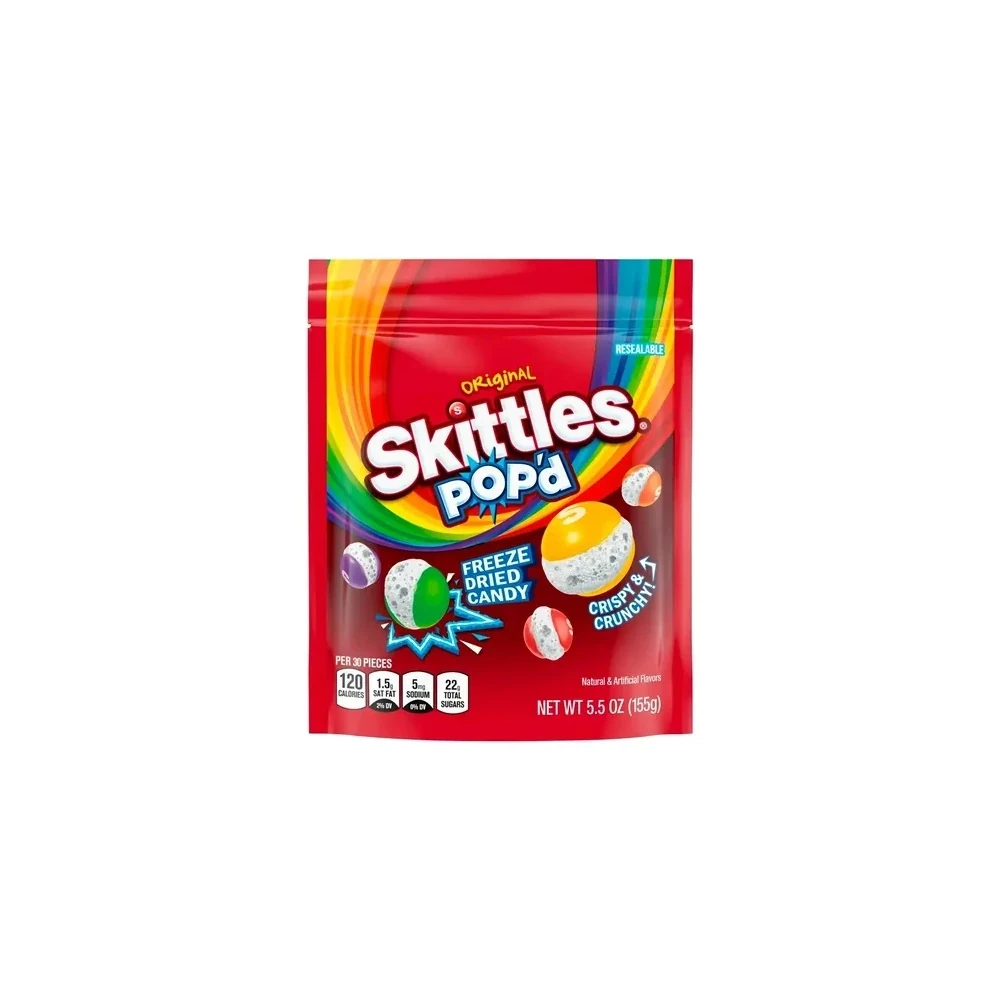 Pacote de Balas Mars Skittles Popd Original 5.5OZ 155G