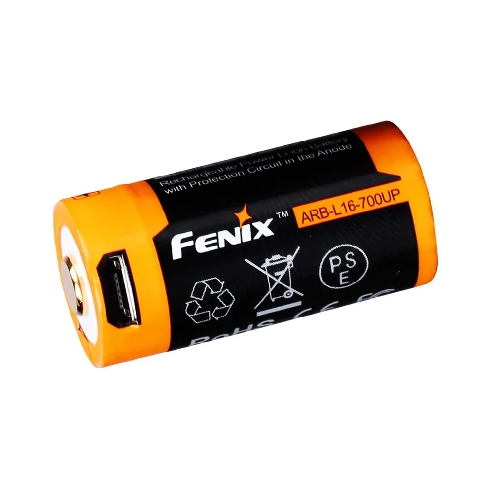Bateria Recarregável Fenix ARB-L16-700UP 16340 700mAh 3.6V Micro-USB