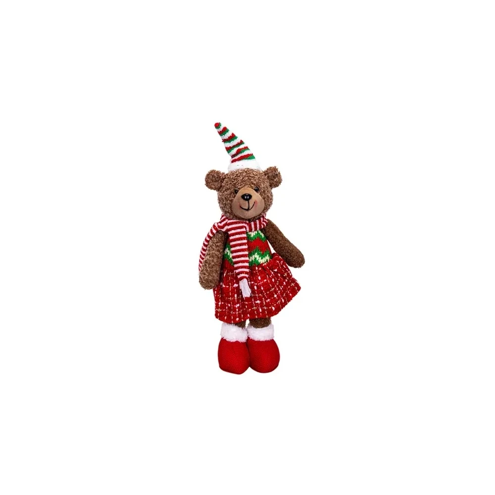 Boneca de Natal Urso com Chapéu 50 CM Vermelho