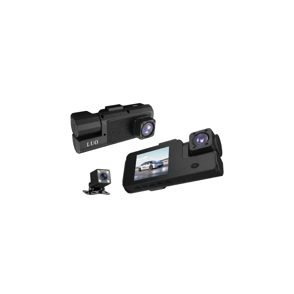 Câmera Carro (DVR) Luo LU-E140 - FHD - 3 Câmeras