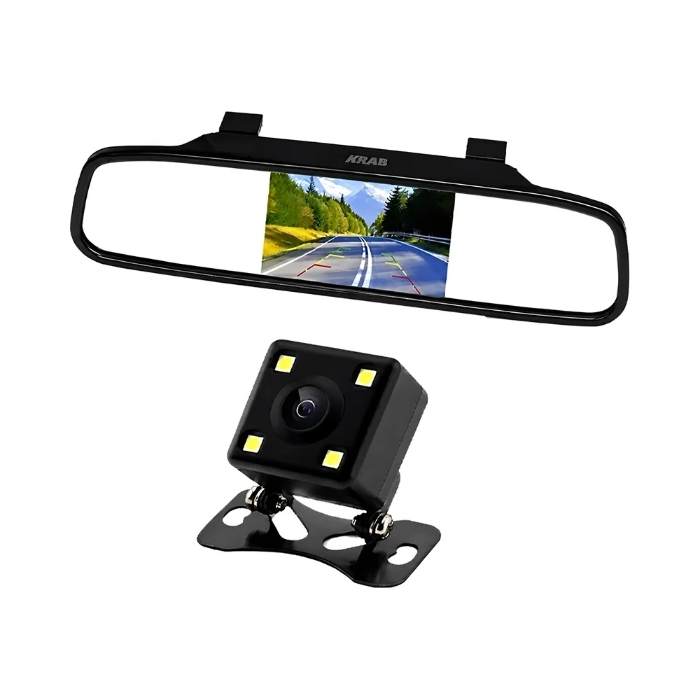 Câmera de Ré Automotiva Krab com Tela LCD de 4,3" KBCRD500