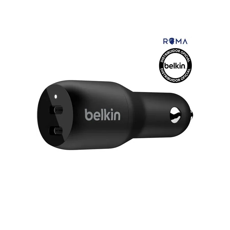 Carregador Veicular Duplo Belkin CCB002BTBK 36W USB-C 18W + USB-C 18W - Preto