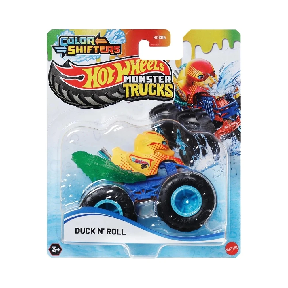 Carrinho Duck N' Roll Hot Wheels Color Shifters Monster Trucks Mattel - JDV92
