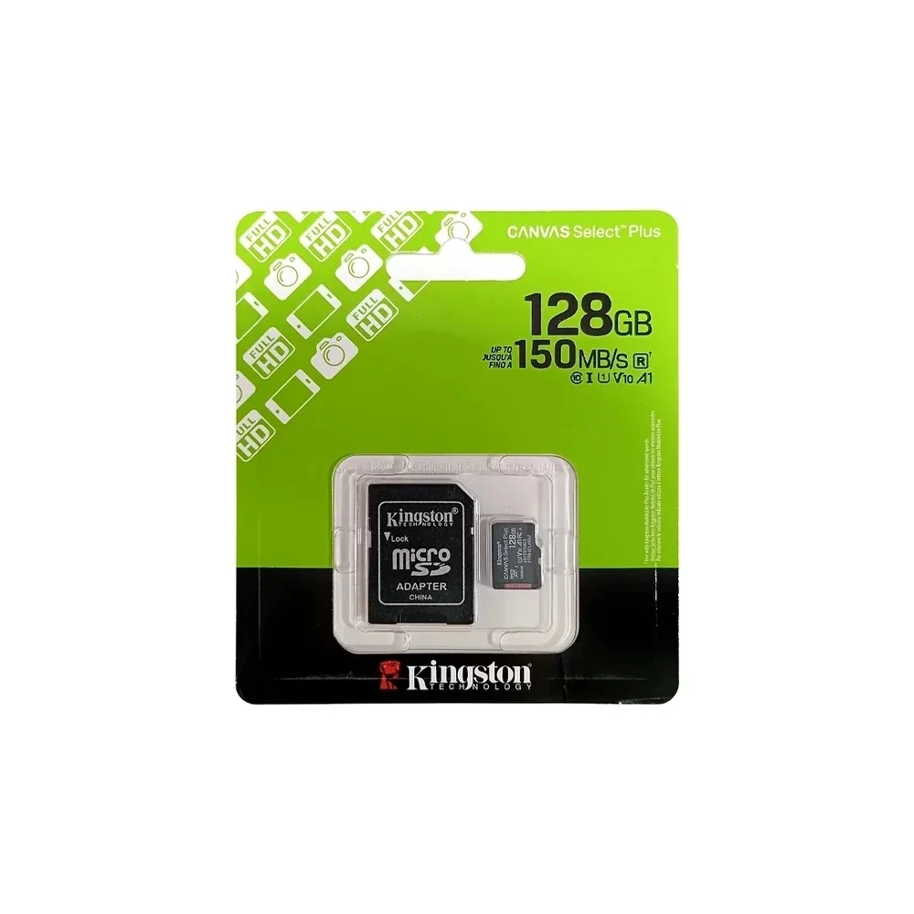 Cartão de Memória Micro SD de 128GB Kingston Canvas Select Plus SDCS3/128GB - Preto