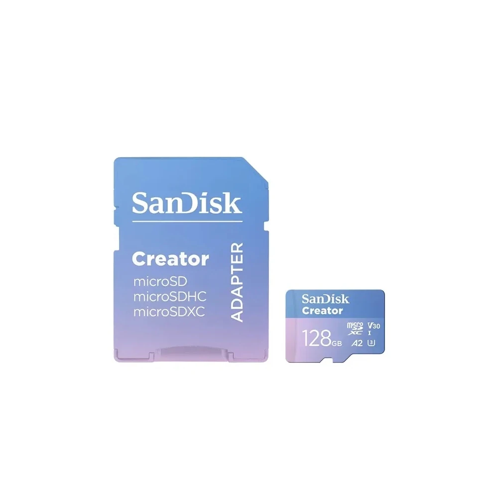 Cartão de Memória Micro SD Sandisk Creator 190-130 MB/s Uhs-I U3 V30 4K 128 GB (SDSQXAA-128G-GN6MS)