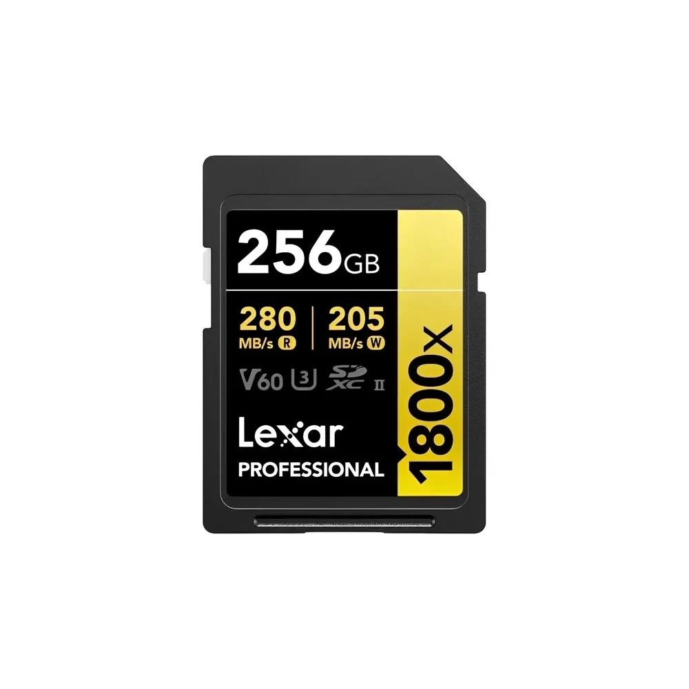 Cartão de Memória SD Lexar Professional Gold 1800X 280-205 MB/s C10 U3 V60 Uhs-II 256 GB (LSD1800256G-BNNNG)