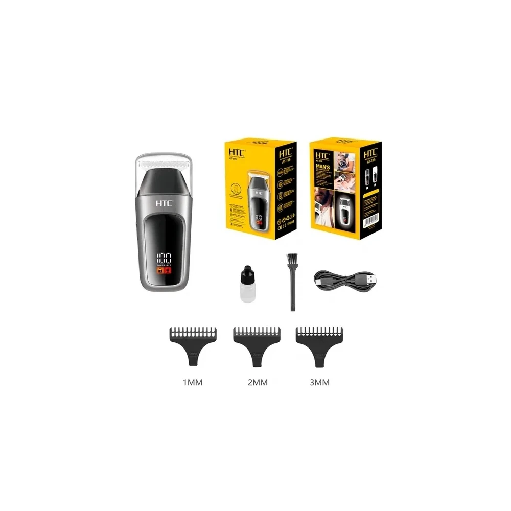Cortador de Cabelo HTC AT-119 Recarrável Preto/Cinza