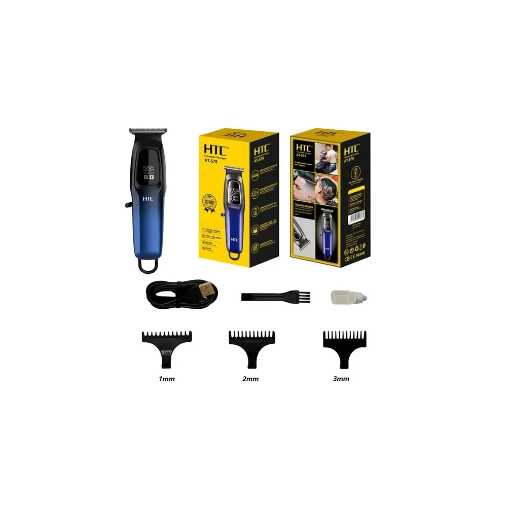 Cortador de Cabelo HTC AT-578 Recarregável Preto/Roxo