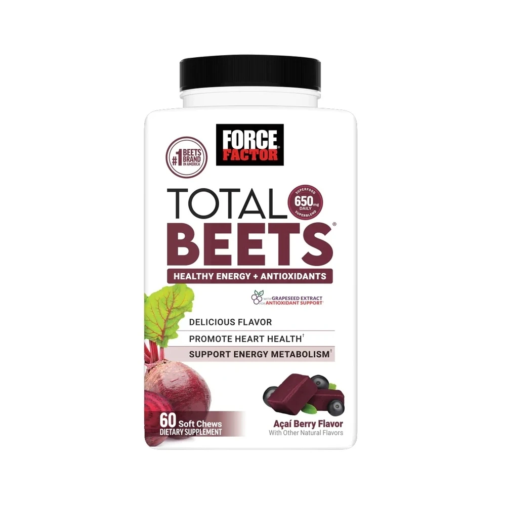 Força Fator Total Beterraba Energia Sanguínea + Antioxidantes 650mg | Fruta Açaí (60 Mastigáveis)