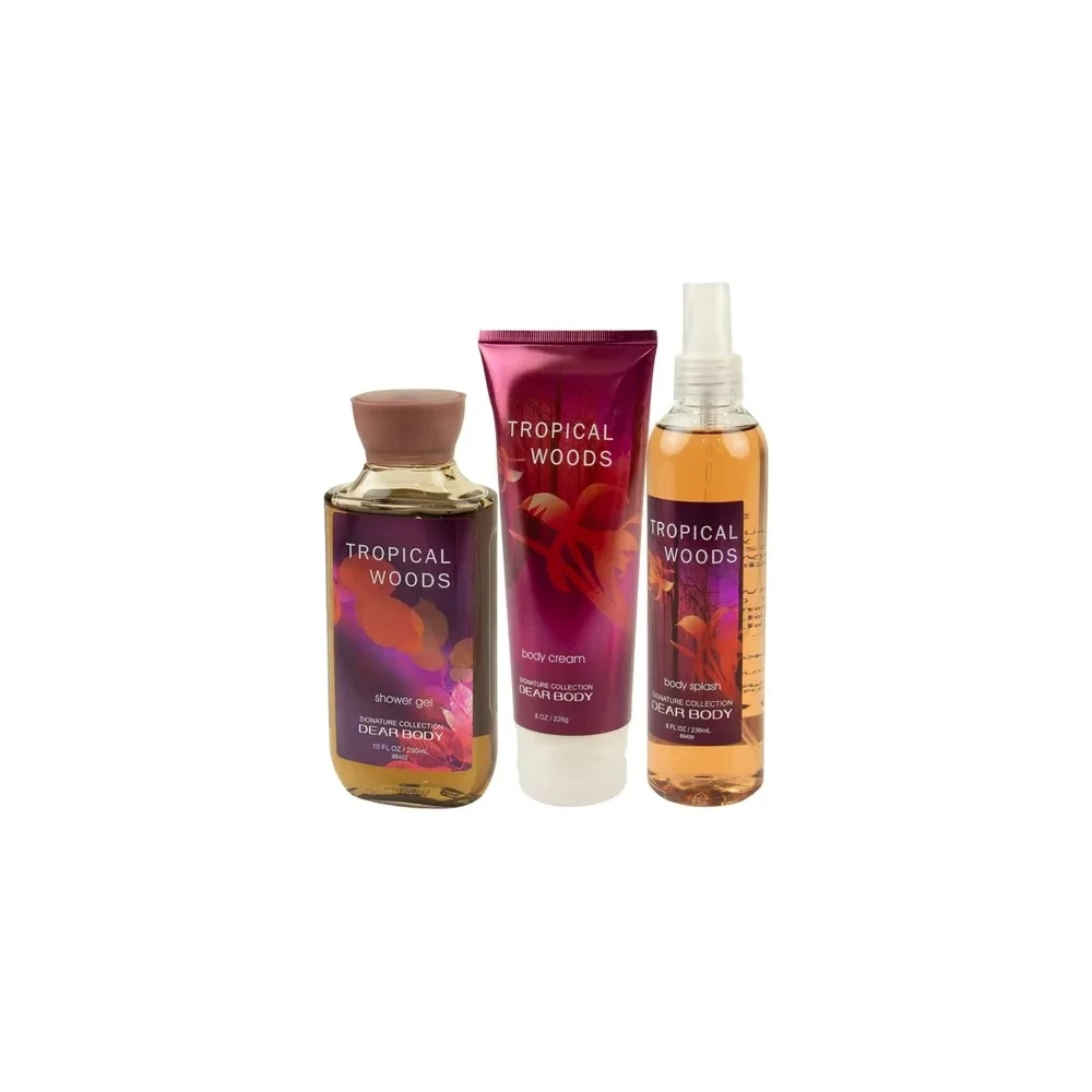 Kit Body Splash Dear Body Tropical Woods - Feminino - 236ml + 295ml + 226g