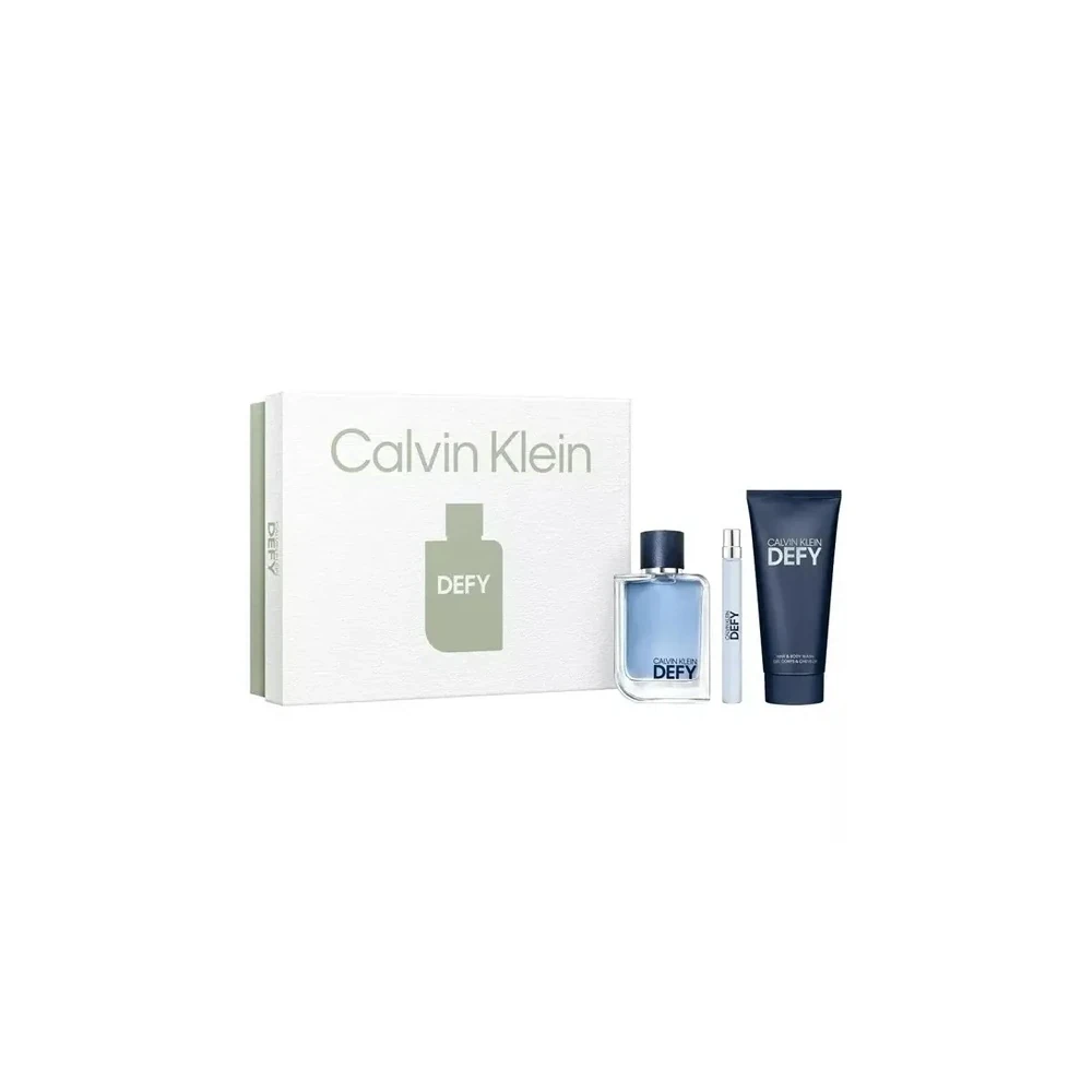 Kit Perfume Masculino Calvin Klein Defy Edt 100 ML + Perfume 10 ML + Loção Corporal