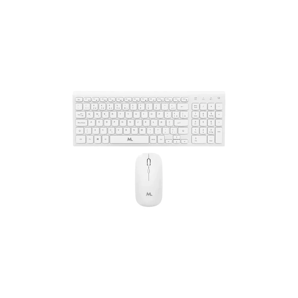 Kit de Teclado e Mouse Mtek KM-5515W-PT Sem Fio Português - Branco