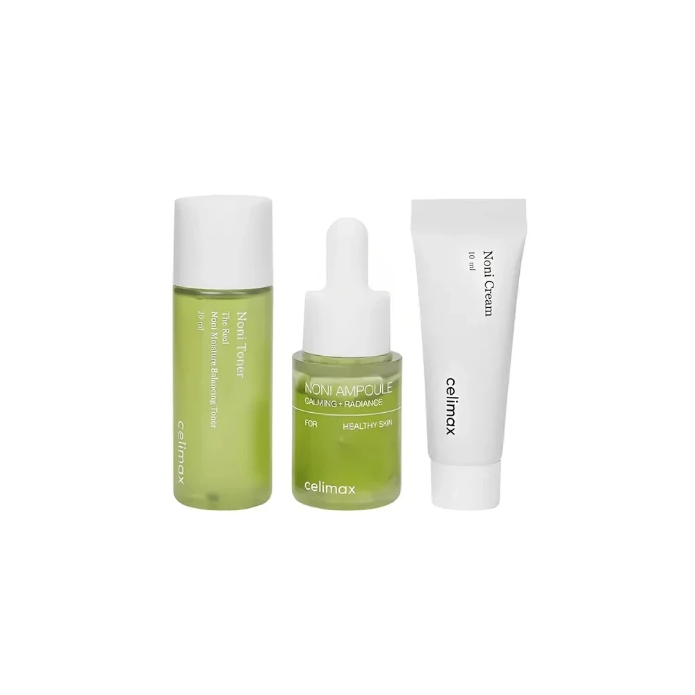 Kit Tônico + Sérum + Creme Facial Celimax The Real Noni Iniciante - 3 Peças