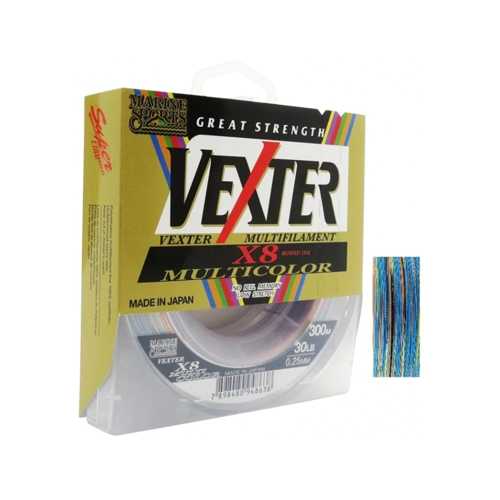 Linha Multifilamento Marine Sports Vexter X8 Multicor 0.25mm 30lb 300m