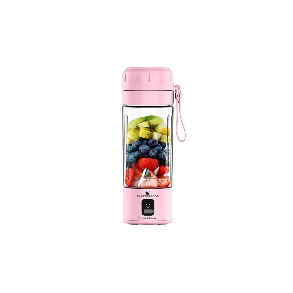 Liquidificador Electrobras Travel Blender EBTB-70 - 70W - 350ML - Recarregável - Rosa