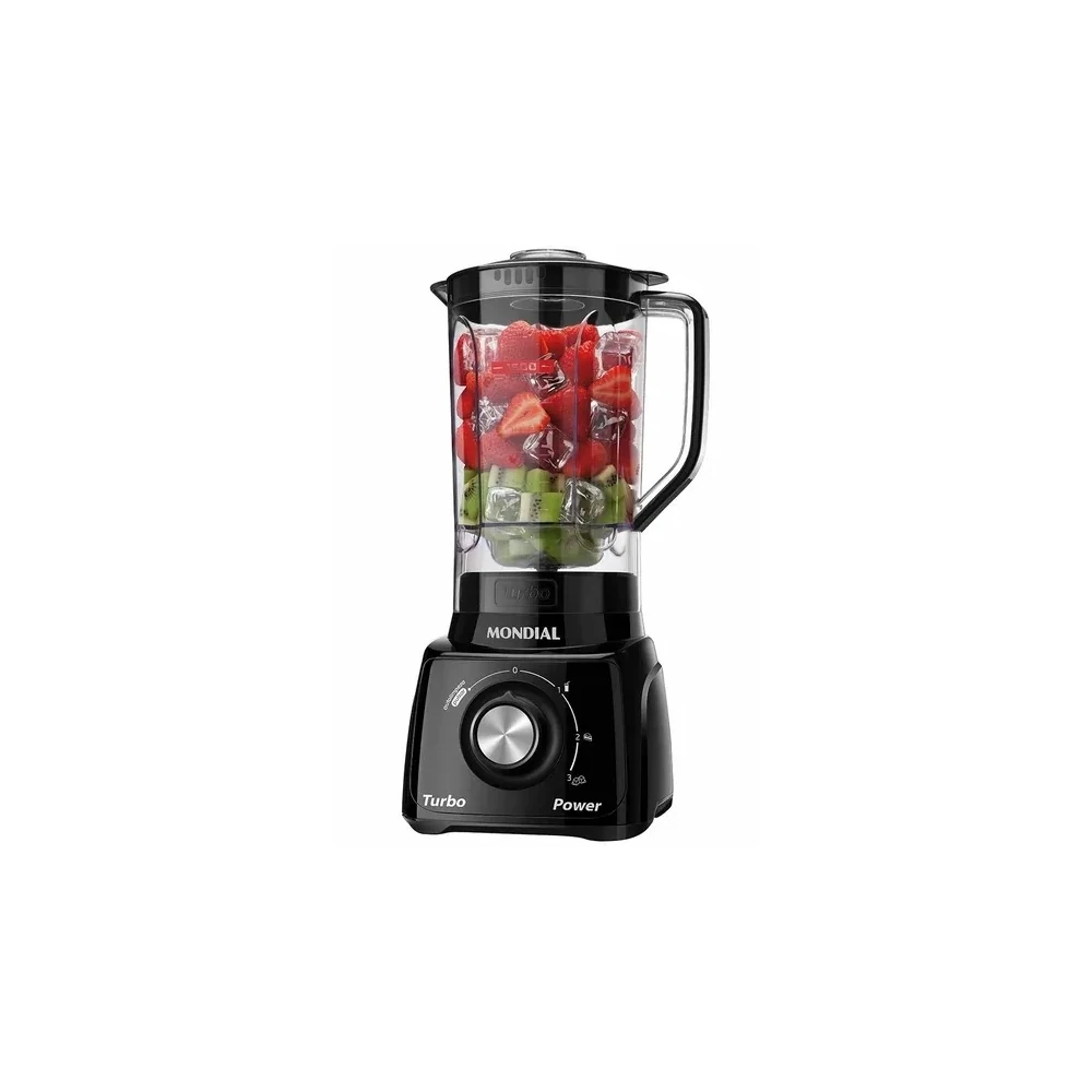 Liquidificador Mondial Turbo Power L-99FB - 550W - 2,2L - 110V/60Hz - Preto