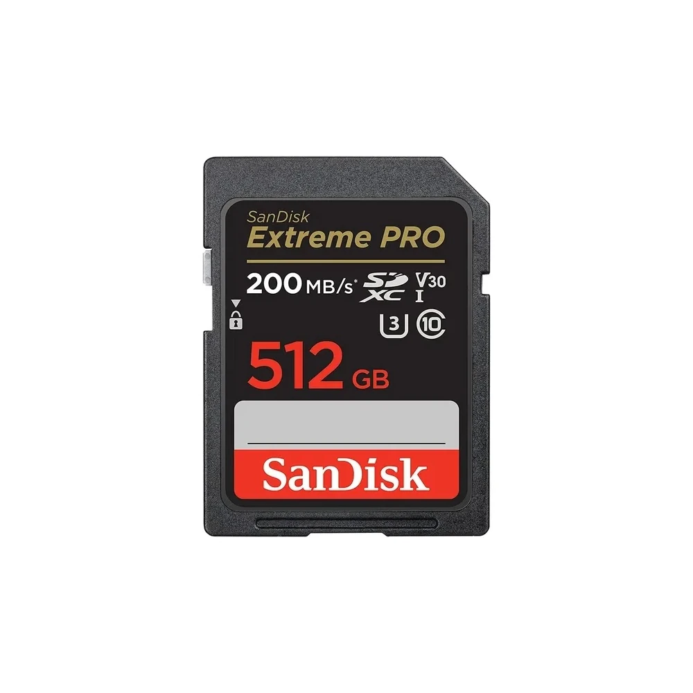 Cartão de Memória SD Sandisk Extreme Pro 200-140 MB/s C10 U3 V30 512 GB (SDSDXXD-512G-GN4IN)